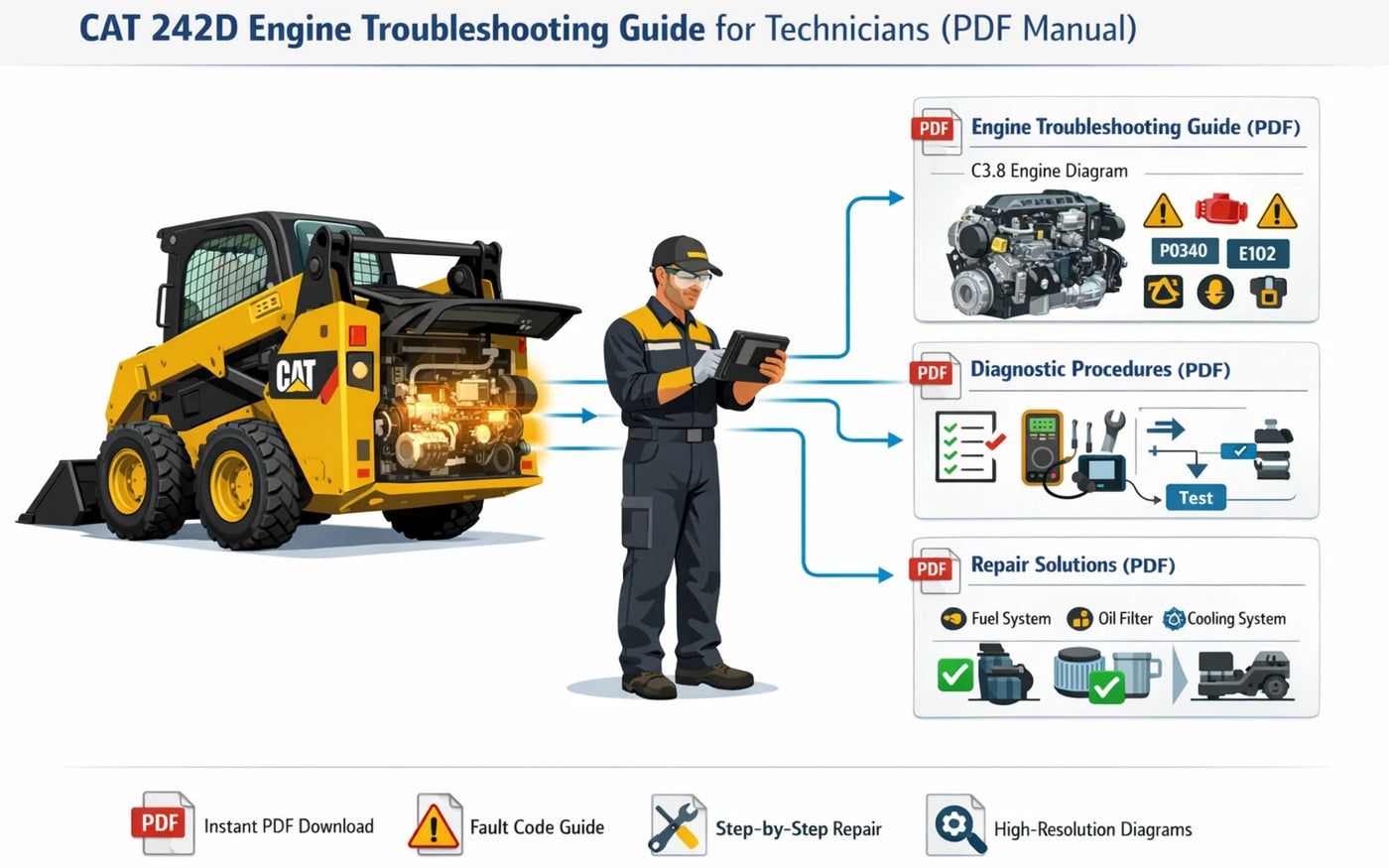 CAT 242D Engine Troubleshooting Guide for Technicians