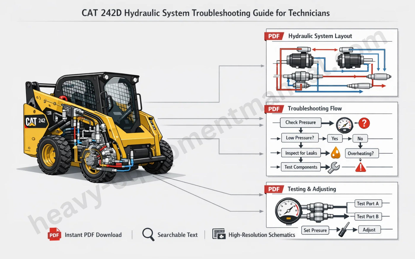 CAT 242D Hydraulic System Troubleshooting Guide for Technicians