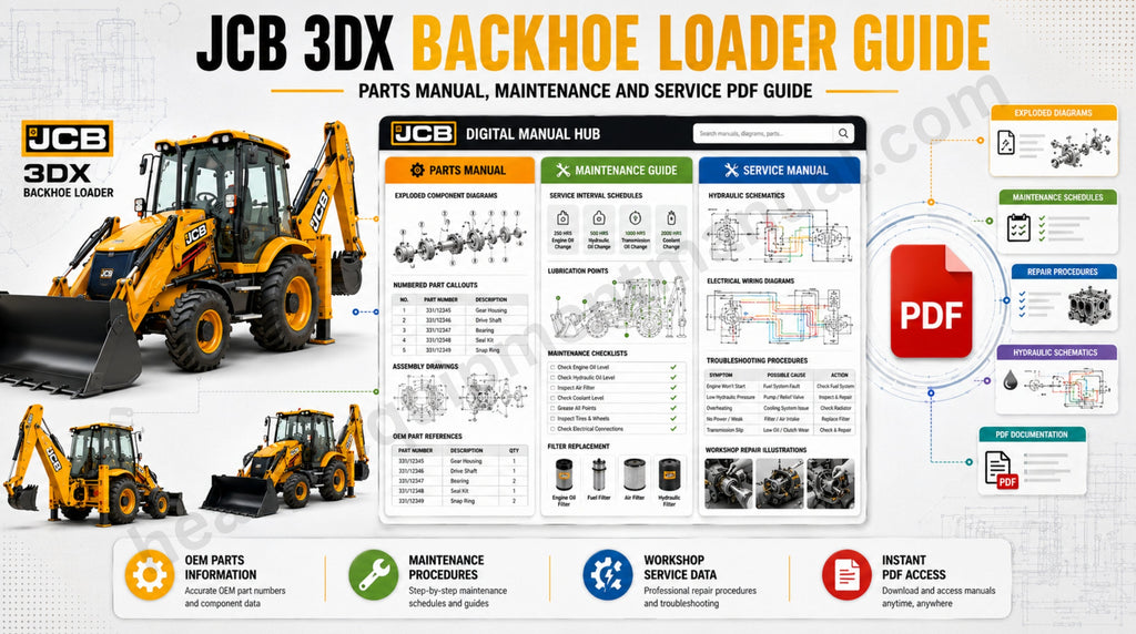 JCB 3DX Backhoe Loader — Parts Manual, Maintenance and Service PDF Guide