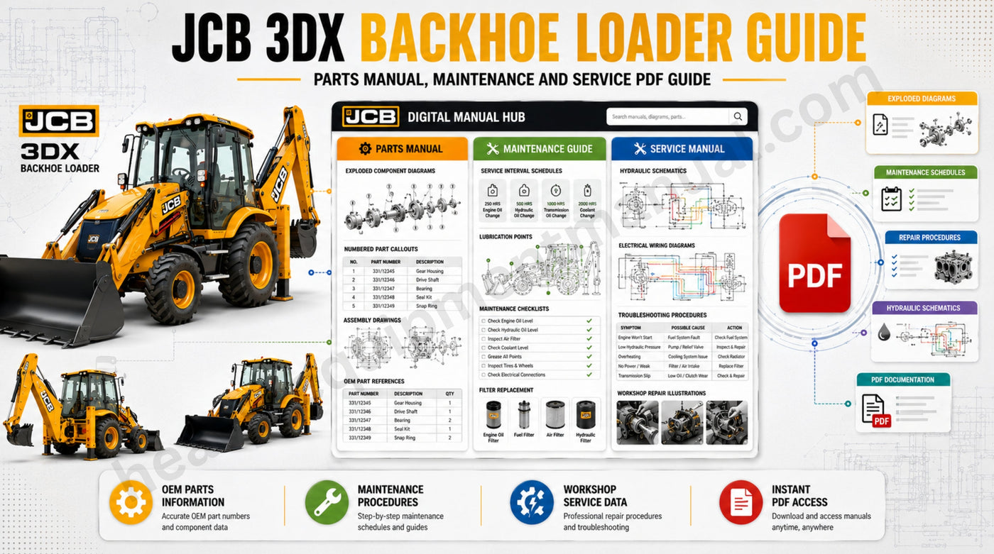 JCB 3DX Backhoe Loader — Parts Manual, Maintenance and Service PDF Guide
