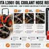 Kubota L3901 oil cooler hose location near battery tray