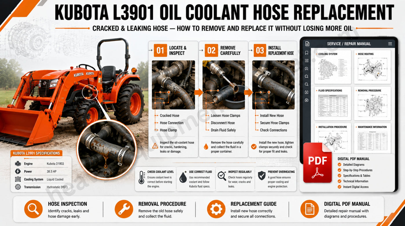 Kubota L3901 Oil Coolant Hose Is Cracked and Leaking: How to Remove and Replace It Without Losing More Oil