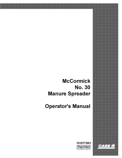 Case IH 30 Manure - McCormick Operator Manual 1010772R3
