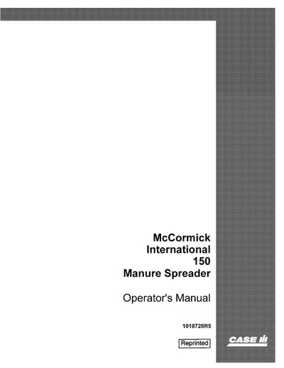 Case IH 150 Manure - McCormick International Operator Manual 1018728R5