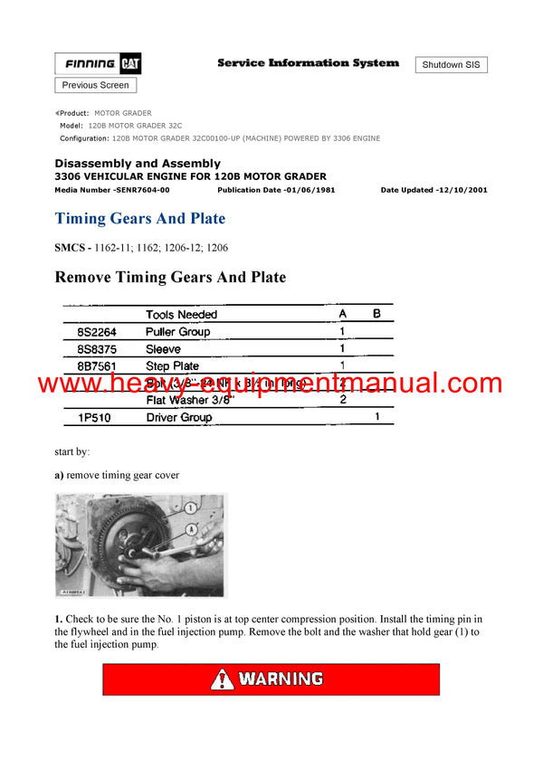 DOWNLOAD CATERPILLAR 120B MOTOR GRADER SERVICE REPAIR MANUAL 32C