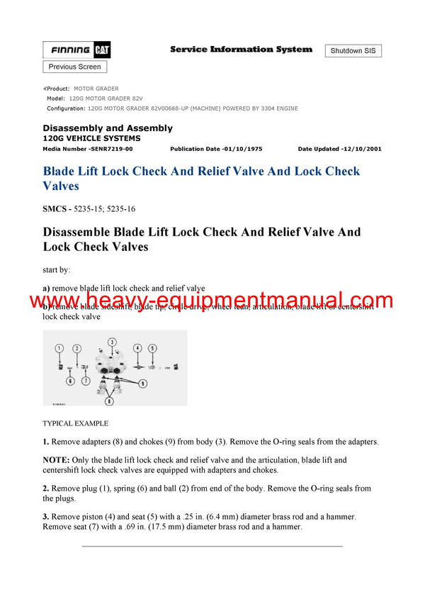 DOWNLOAD CATERPILLAR 120G MOTOR GRADER SERVICE REPAIR MANUAL 82V