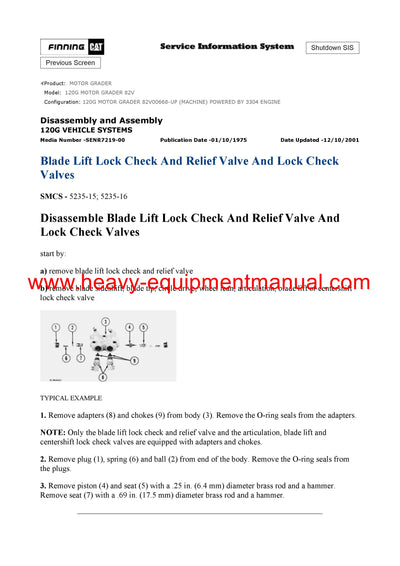 Download Caterpillar 120G 82V MOTOR Full Complete GRADER ServiceRepair Manual