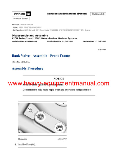 DOWNLOAD CATERPILLAR 120M 2 MOTOR GRADER SERVICE REPAIR MANUAL M92