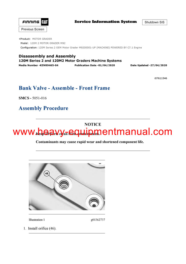 DOWNLOAD CATERPILLAR 120M 2 MOTOR GRADER SERVICE REPAIR MANUAL M92