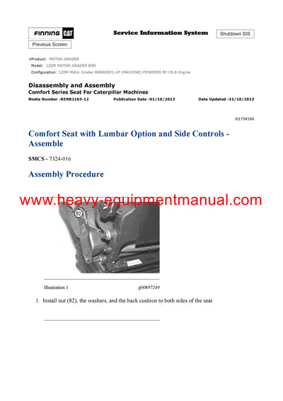 DOWNLOAD CATERPILLAR 120M MOTOR GRADER SERVICE REPAIR MANUAL B9N