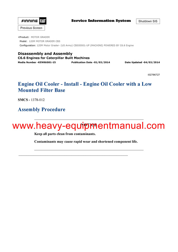 DOWNLOAD CATERPILLAR 120M MOTOR GRADER SERVICE REPAIR MANUAL CBS