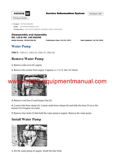 DOWNLOAD CATERPILLAR 120 MOTOR GRADER SERVICE REPAIR MANUAL 22R