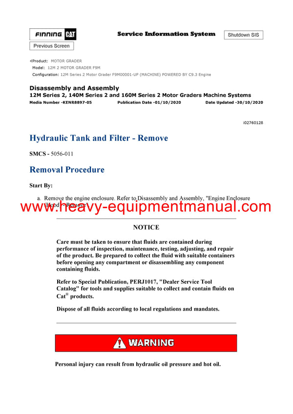 DOWNLOAD CATERPILLAR 12M 2 MOTOR GRADER SERVICE REPAIR MANUAL F9M