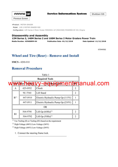 Caterpillar 12M2 MOTOR GRADER Full Complete Service Repair Manual R9S