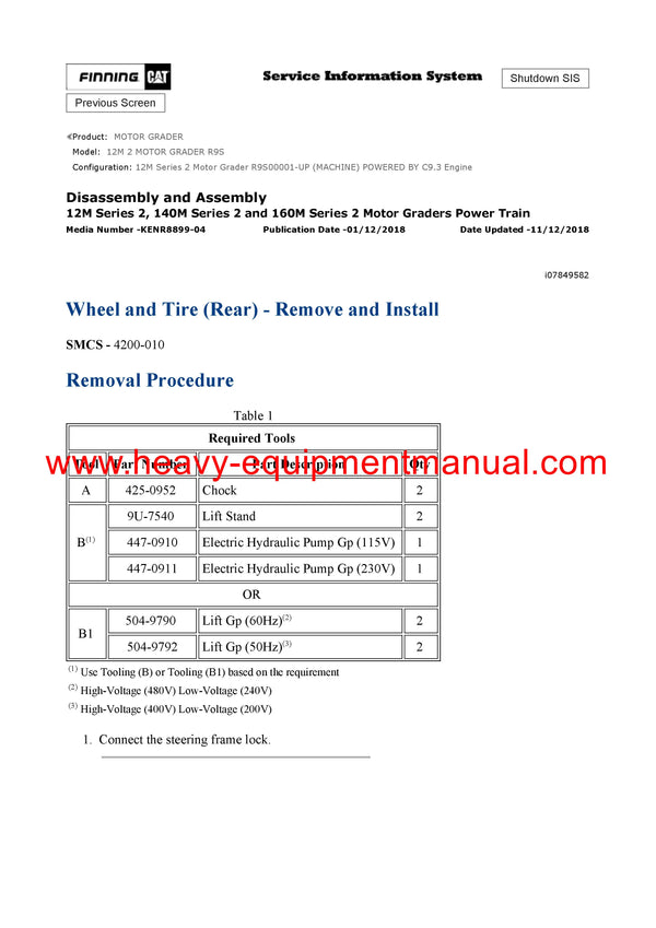 DOWNLOAD CATERPILLAR 12M 2 MOTOR GRADER SERVICE REPAIR MANUAL R9S