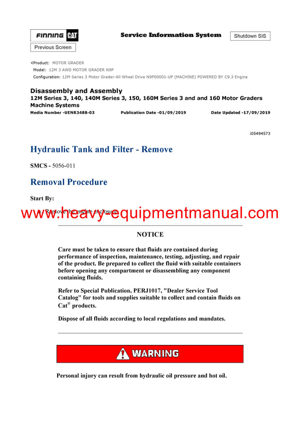 DOWNLOAD CATERPILLAR 12M 3 AWD MOTOR GRADER SERVICE REPAIR MANUAL N9P