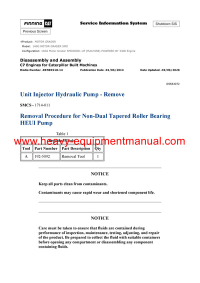 DOWNLOAD CATERPILLAR 140G MOTOR GRADER SERVICE REPAIR MANUAL 5MD