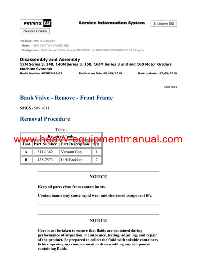 Caterpillar 140M3 MOTOR GRADER Full Complete Service Repair Manual N9D