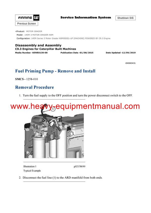 DOWNLOAD CATERPILLAR 140M 3 MOTOR GRADER SERVICE REPAIR MANUAL N9M