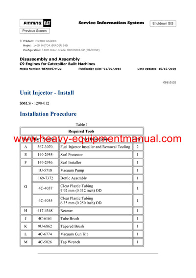 Caterpillar 140M MOTOR GRADER Full Complete Service Repair Manual B9D