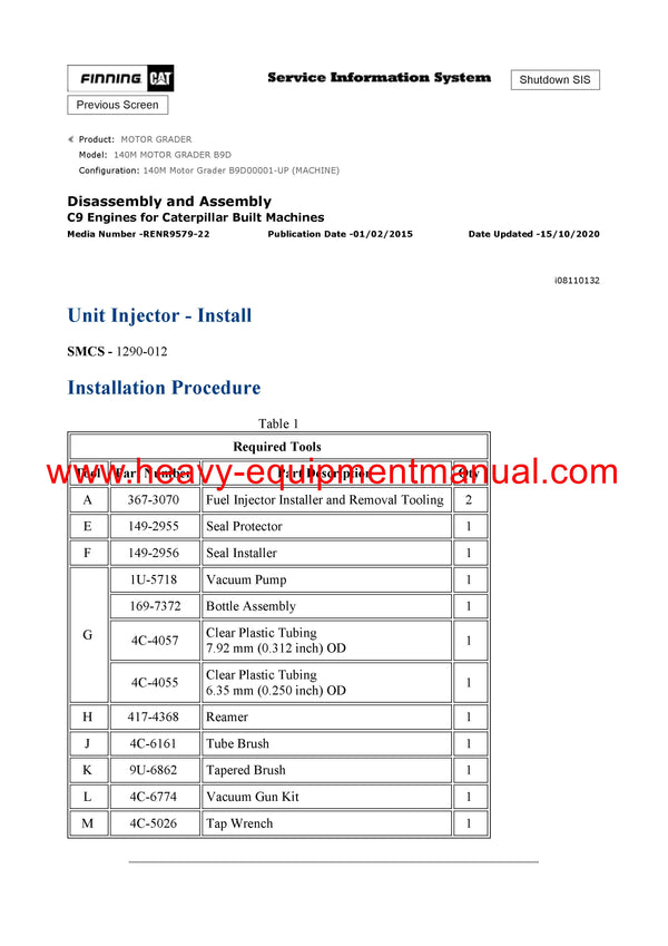DOWNLOAD CATERPILLAR 140M MOTOR GRADER SERVICE REPAIR MANUAL B9D