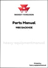 Massey Ferguson 1480 BACKHOE Parts Manual - Download PDF
