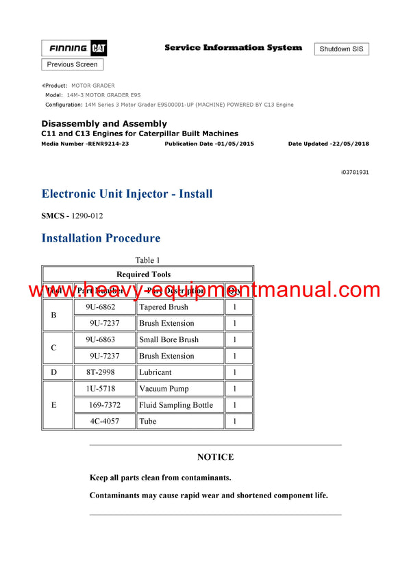 DOWNLOAD CATERPILLAR 14M-3 MOTOR GRADER SERVICE REPAIR MANUAL E9S