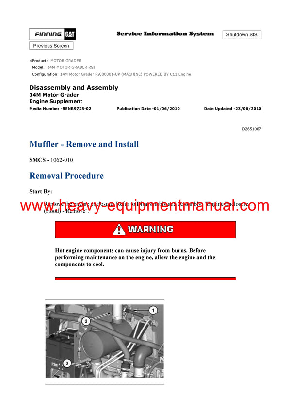 DOWNLOAD CATERPILLAR 14M MOTOR GRADER SERVICE REPAIR MANUAL R9J