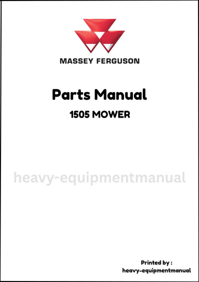 Massey Ferguson 1505 MOWER Parts Manual - Download PDF