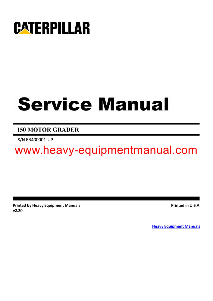 Download Caterpillar 150 Motor Grader Service Repair Manual EB4