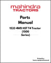 Mahindra 1533 4WD HST T4 Tractor (1500 Series) Parts Manual - PDF Download