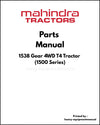 Mahindra 1538 Gear 4WD T4 Tractor (1500 Series) Parts Manual - PDF Download