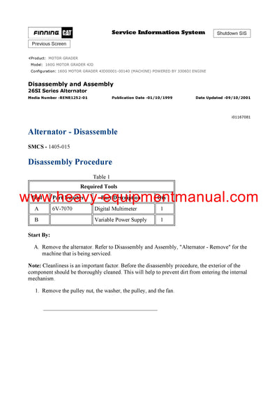 Caterpillar 160G MOTOR GRADER Full Complete Service Repair Manual 4JD