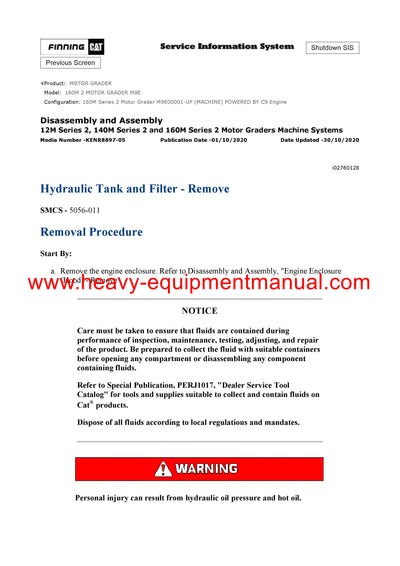 Caterpillar 160M2 MOTOR GRADER Full Complete Service Repair Manual M9E