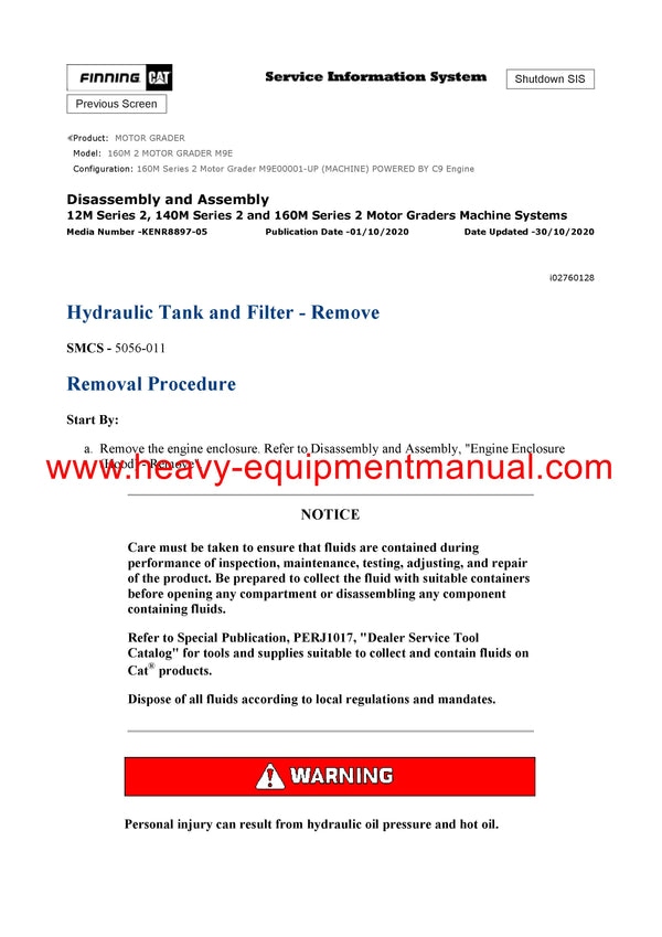 DOWNLOAD CATERPILLAR 160M 2 MOTOR GRADER SERVICE REPAIR MANUAL M9E