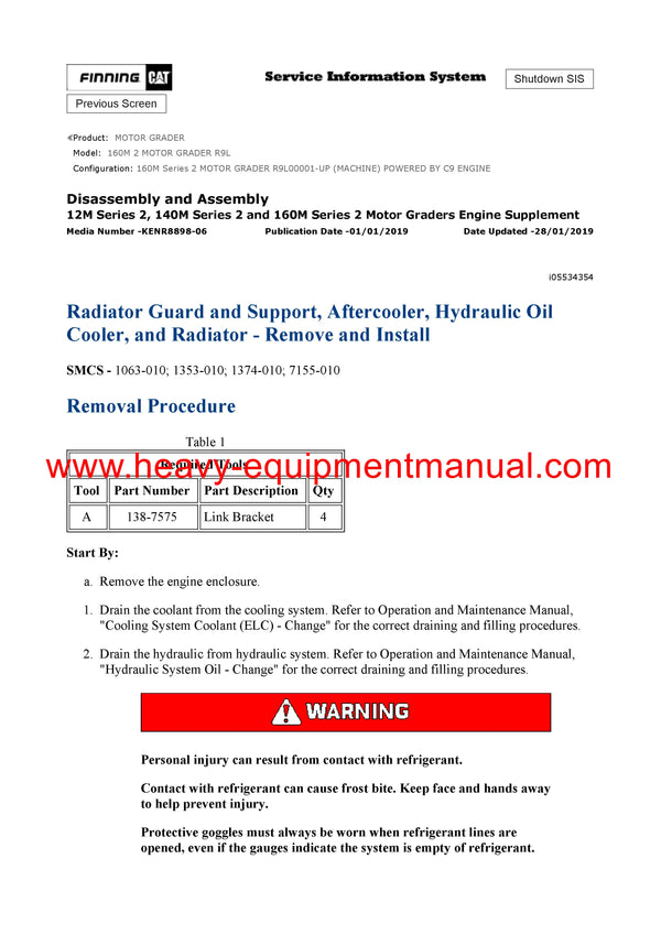 Caterpillar 160M2 MOTOR GRADER Full Complete Service Repair Manual R9L