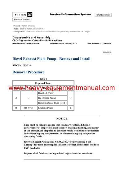 Caterpillar 160M3 MOTOR GRADER Full Complete Service Repair Manual N9E