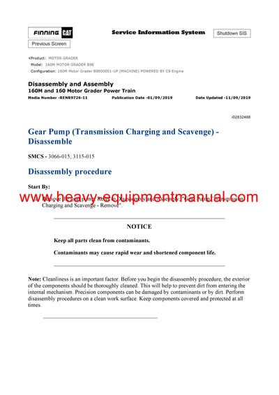 Caterpillar 160M MOTOR GRADER Full Complete Service Repair Manual B9E