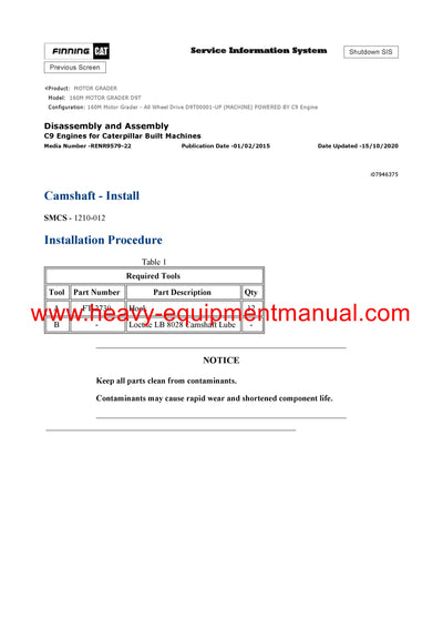 DOWNLOAD CATERPILLAR 160M MOTOR GRADER SERVICE REPAIR MANUAL D9T