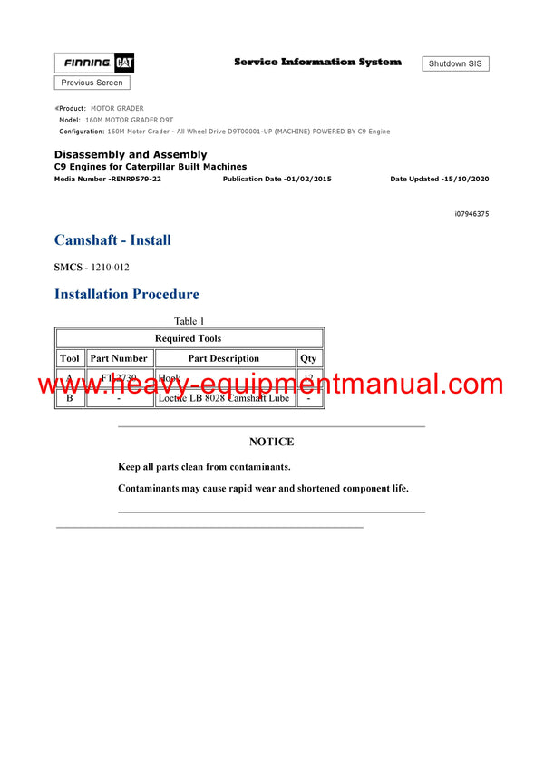 DOWNLOAD CATERPILLAR 160M MOTOR GRADER SERVICE REPAIR MANUAL D9T