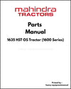 Mahindra 1635 HST OS Tractor (1600 Series) Parts Manual - PDF Download