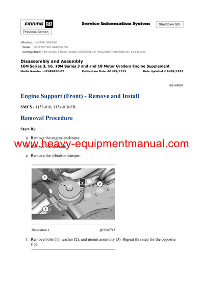 DOWNLOAD CATERPILLAR 16M3 MOTOR GRADER SERVICE REPAIR MANUAL E9Y