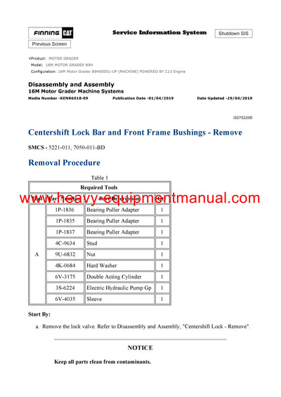 Caterpillar 16M MOTOR GRADER Full Complete Service Repair Manual B9H