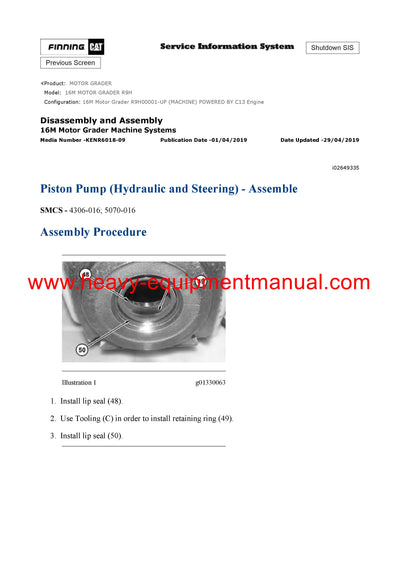 DOWNLOAD CATERPILLAR 16M MOTOR GRADER Full Complete SERVICE REPAIR MANUAL R9H