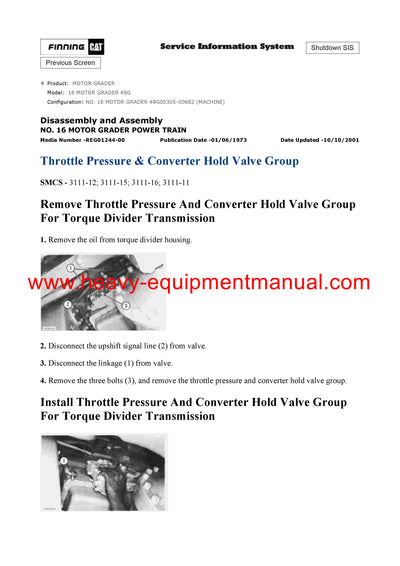 DOWNLOAD CATERPILLAR 16 MOTOR GRADER SERVICE REPAIR MANUAL 49G