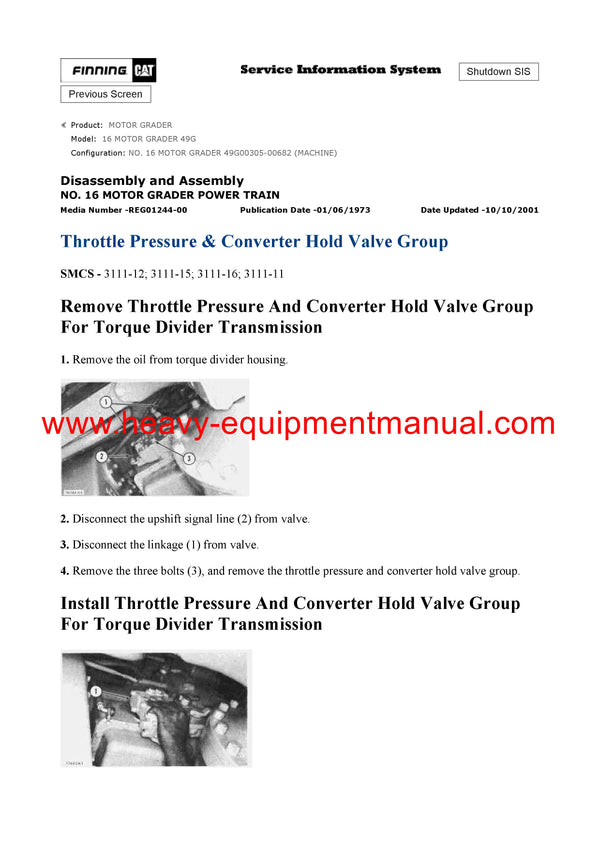 DOWNLOAD CATERPILLAR 16 MOTOR GRADER SERVICE REPAIR MANUAL 49G
