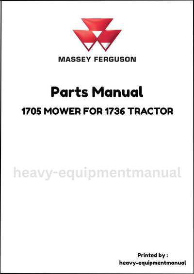 Massey Ferguson 1705 MOWER FOR 1736 TRACTOR Parts Manual - Download PDF