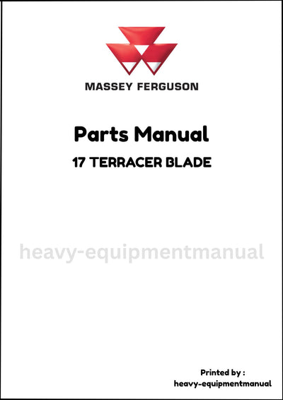 Massey Ferguson 17 TERRACER BLADE Parts Manual - Download PDF