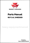 Massey Ferguson 180 FLAIL SHREDDER Parts Manual - Download PDF