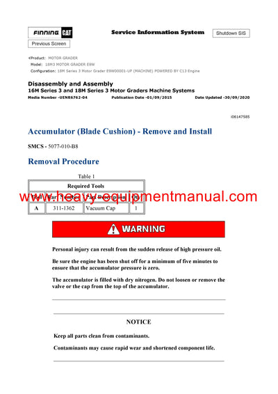 DOWNLOAD CATERPILLAR 18M3 MOTOR GRADER Full Complete SERVICE REPAIR MANUAL E9W